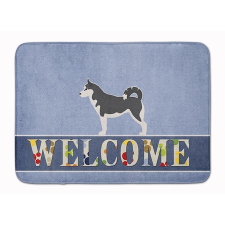 Carolines Treasures Siberian Husky Welcome Machine Washable Memory Foam Mat BB5584RUG